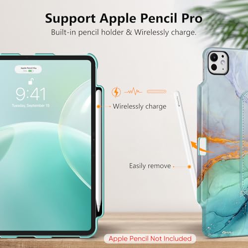 Étui iPad Pro 13 M5/M4 protégeant le stylet et offrant une rotation multi-angle