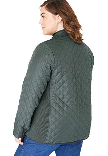 Woman Within Navy Plus Size Zip-Front Quilted Jacket – Cozy and Stylish for Cold Weather - Image 2