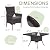 Kurapika 5-Piece Patio Furniture Outdoor Dining Set, Wicker Rattan Patio Dining Table and Chairs Set, Square Tempered Glass Tabletop with Umbrella Hole and 4 Chair Set, Grey