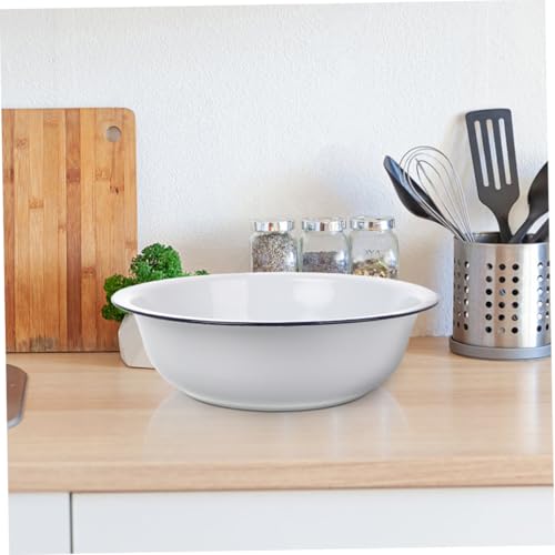Tazón esmaltado vintage blanco 34 cm para cocina miniatura 5