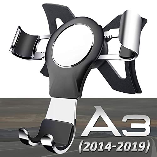 AYADA Supportu00a0Téléphoneu00a0Voiture pour Audi A3 8V S3 8V RS3 8V, Porte Telephone Audi A3 Gravity Verrouillage Automatique Aluminium Stable Mains Libres Montage Facile Accessoire Audi A3 2016 2017