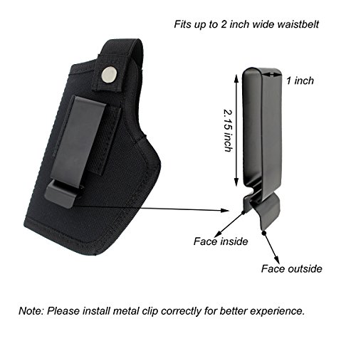 Depring Concealed Carry Holster Carry Inside or Outside The Waistband for Right and Left Hand Draw Fits Subcompact to Large Handguns - Thumbnail 5