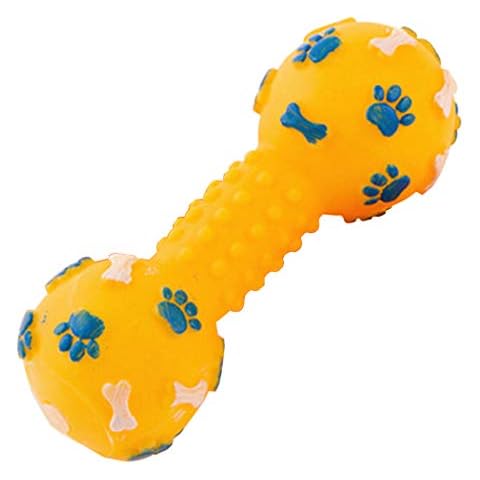 ZOYLINK 5.12in Dumbbell Dog Toy Funny Puppies Chew Toy Puppy Squeaky Toy Dog Teething Toys Cover