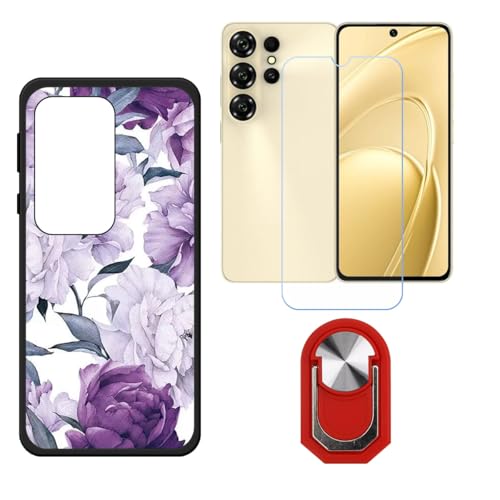 BMPNLSZ �K�p Oukitel C26�p+HD�����K���X�ɓK�����ėpTPU�P�[�X�A�V���J�Q���P�[�X�o���p�[�ی�o�b�N�P�[�X-�ɓK����9�d�x�X�N���C�u�h�~�X�N���[���v���e�N�^(6,63") + ���O���\�Ŕėp�I��360�x��]�\�ȃX�e���g�����O�v��