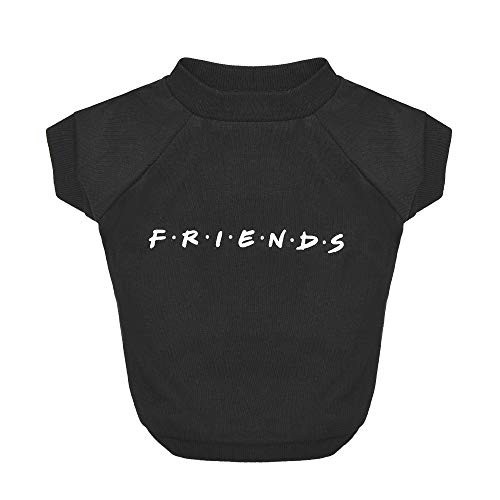 Friends the TV Show Iconic Logo Dog T-Shirt in Black