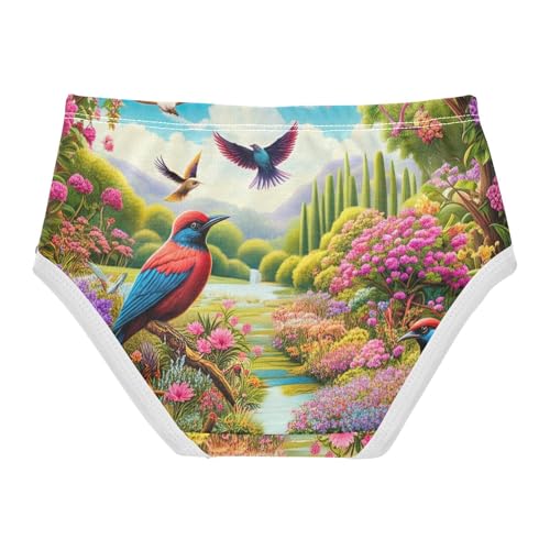 Animal Girls Underwear Toddlers 2t Cotton Little Girl Panties Colorful Birds Flowers Briefs Underpants2