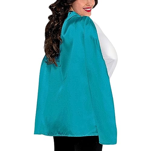 Super Hero Cape Costume - One Size, Turquoise, 1 Pc