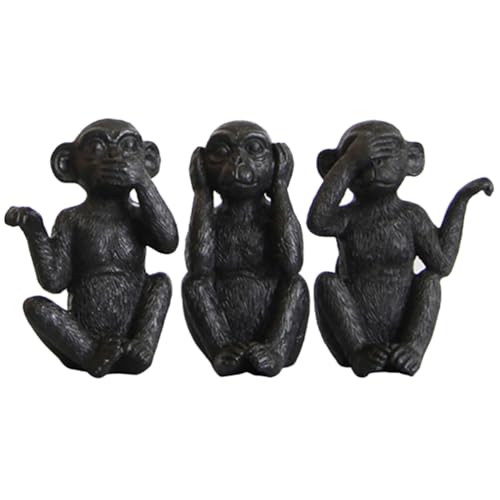 Kichvoe 3 Weise Affen-Statue Hören Nicht Sehen Nicht Sprechen Nichts Böses Wahrheiten Affenfiguren Weisheitsaffe Skulptur Für Zuhause Fengshui- Bringt Glück