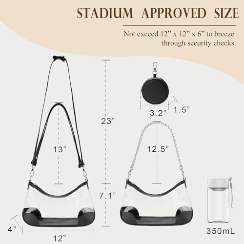 Clear Bag for Stadium Events, Clear Purse for Women Concert Crossbody, PVC Shouler Bags with Coin Purse4