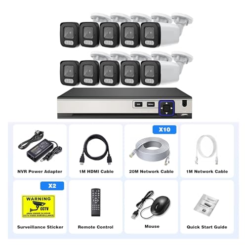 4K 8MP ZLeBJVXe 猟o 10CH POE NVR oI[fBI 4MP J[iCgrW ĎLbg(4T,10PCS 8MP Cameras)