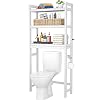 Homykic Over The Toilet Storage, Bamboo 3-Tier Over-The-Toilet Space Saver Organizer Rack, Stable Freestanding Above…