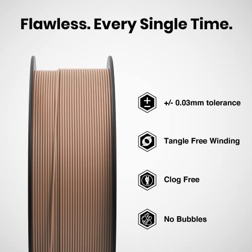 Image of NUMAKERS PLA+ 3D Printer Filament, 1.75mm, Dimensional Accuracy + /- 0.03 mm, 1 kg Spool (2.2 lbs), Compatible with Most FDM Printers (Beige Brown)