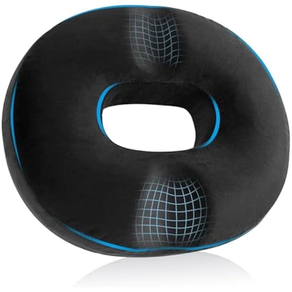 HOMCA Poduszka do siedzenia na hemoroidy, ortopedyczna, donut z pianki memory, ergonomiczna poduszka do siedzenia na wózkach inwalidzkich, samochody i krzesła biurowe, 45x40x9cm