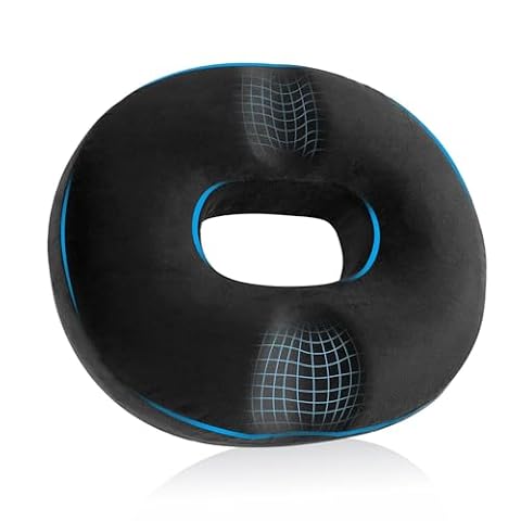 HOMCA Poduszka do Siedzenia Donut z Pianki Memory 45x40x9cm Czarna