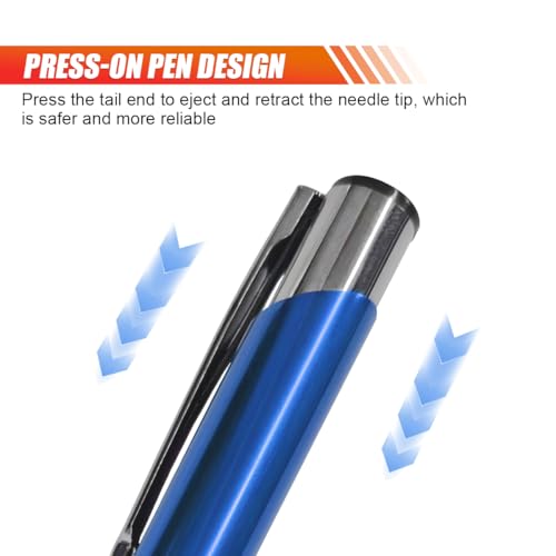 Image of 2PCS Pen Pin Weeding Tools for Vinyl, Stainless Steel Point Quick Air Release Vinyl Weeding Pen, Retractable Vinyl Film Air Release Pen Tip, Tint Tool Vinyl Pin Pen (Blue)