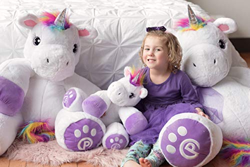 Plushible Unicorn Stuffed Animals - Valentines Day Plush Animal For Girls/Boys & Kids - Giant Size Plushie Unicorns Toys - Rainbow Hair, White, Purple, Pink - Large , Fluffy Gifts - 34 '' #TOP7
