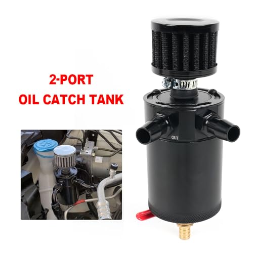 image for BARTOO Universal Oil Catch Can Tank 2 Port Oil Catch Can Billet alumin