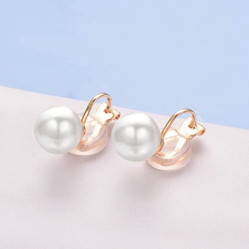 Aretes de Perla para Mujer con Clip No Perforados miniatura 4