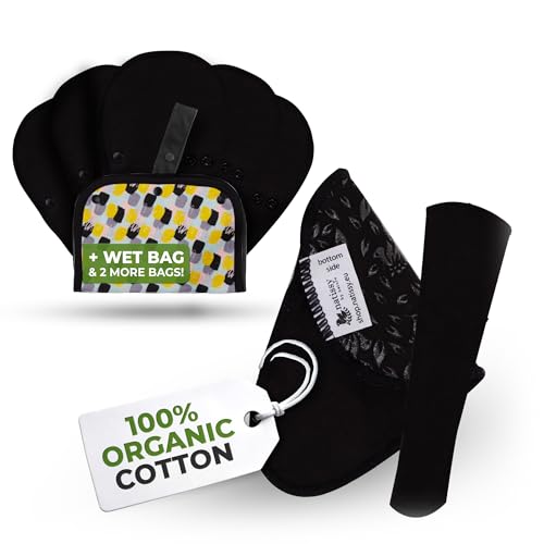 Salvaslip reutilizables antideslizantes en algodón orgánico para flujo blanco (TANGA, 7 uds); lavables a alta T°, 100% transpirables, salvaslip de tela sin olores, protección femenina diaria (sin PUL)