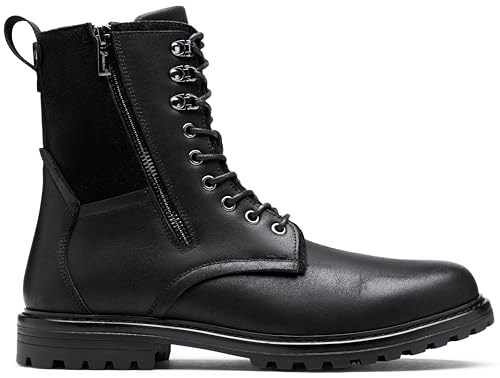 Image of Jousen Boots for Men Leather Casual Dress Shoes Combat Boots Men(AMY8409 allblack 08)