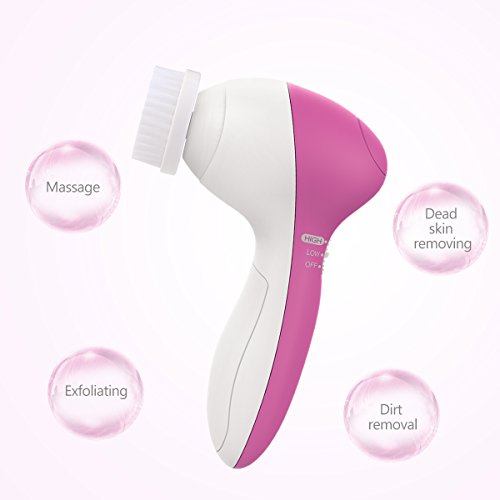 PIXNOR Facial Cleansing Brush [Newest 2020], Waterproof Face Spin Brush with 7 Brush Heads for Deep Cleansing, Gentle Exfoliating, Removing Blackhead, Massaging - Thumbnail 7