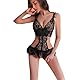 Dessous Damen Sexy Unterwäsche für Frau mit Schleife Sehr Sexy Reizwäche Body Dessous Set Damen Bodysuit Tiefer V-Ausschnitt Reizwäsche One Piece Lingerie Negligee (Style B, Schwarz, Einheitgroß)