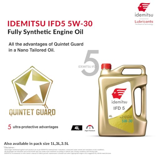 Image of Idemitsu IFD5 5W-30 SP /C2 Full Synthetic Engine Oil for Diesel and Petrol Cars 4L