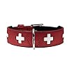Hunter Swiss Organic Leather Collar, 65, Rood/Zwart