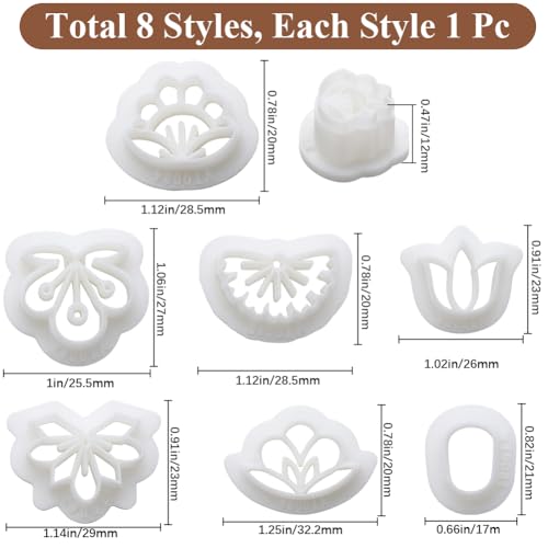 CRASPIRE 7 Shapes Flower Polymer Clay Cutters Basic Clay Cutter for Polymer Kit Boho Vintage Floral Earring Pattern Molds Jewelry Making DIY Crafts Bakery Cake Ear Studs - Image 2