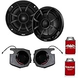 Wet Sounds Recon 6-BG 6.5' Black Grill Marine Speakers with SSV RZ4-F65U 2014-2019 Polaris RZR Front...