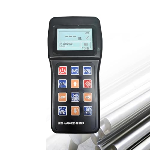 Metal Hardness Meter, Portable Leeb Durometer Tester with Sensor and Test Piece, 170 to 960 HID, Multi Metal Hardness Testing, USB Pc Connection for Industrial Use