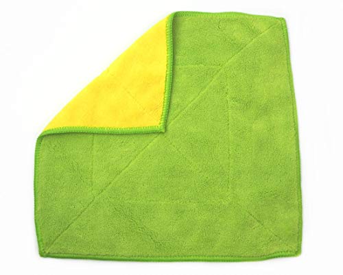 Kochblume Microfasertuch 30x30cm | Microfasertuch | Putztuch | Aufnahmefähigeit bis 300 ml | Extra saugfähige Fasern | Farbe: limette/gelb