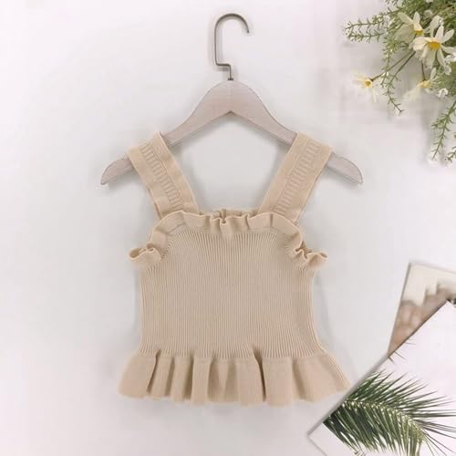 Girls Summer Cute Peplum Tank Top Kids Trendy Ruffle Knitted Square Neck Sleeveless Casual T-Shirts for 2-10 Years4