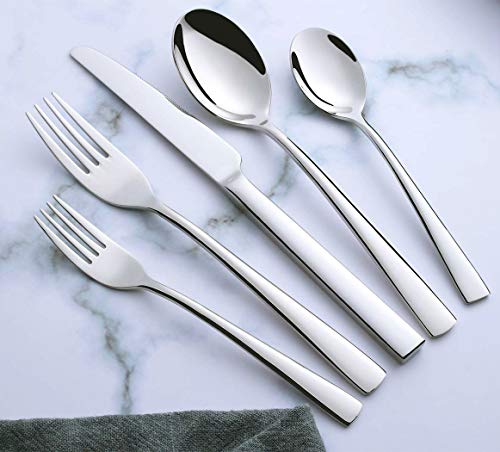 image for OMGard Silverware Set, 20-Piece Flatware 18/8 Stainless Steel Extra He