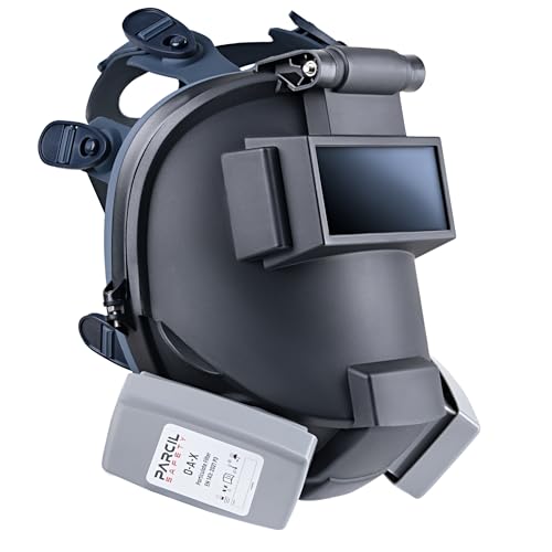 WF-100 Full-Face Welding Respirator 2 x 4.25 Shade 9 Lens for Welding Dual P3 Cartridges Flip-Up Helmet Compatible with 3M & Honeywell