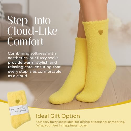 American Trends Coral Fleece Cloud Socks Ultra-Soft Fuzzy Warm Sleep Socks Cozy Unisex Gifts for Birthday Self-Care3