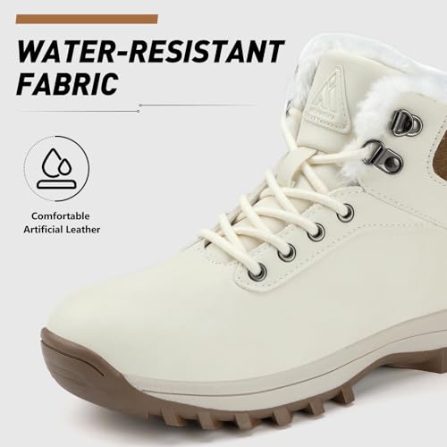 Image of Mishansha Snow Boots for Women - Waterproof Winter Hiking Boots with Warm Fur Lining, Anti-Slip Sole, Insulated Outdoor Cold Weather Booties