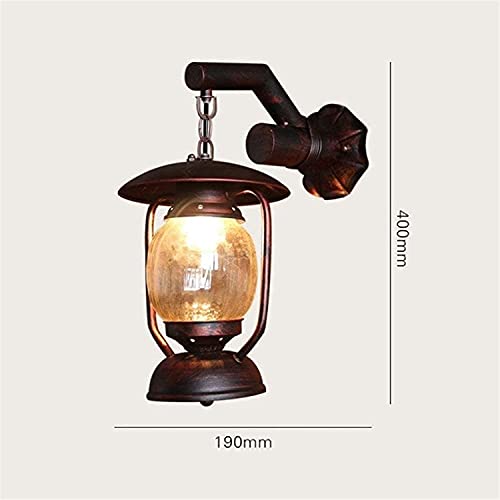 Aplique de pared vintage E27 e iluminación de seguridad rústica de 40cm 5