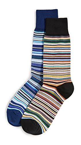 PS Paul Smith Mens Two Pack Signature Stripe Socks Multicolor One Size