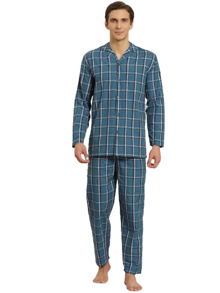 Image of SOJANYA (Since 1958 Men's Cotton Checked Nightsuit Set