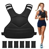 Ragebby Adjustable Weighted Vest for Women Men, 4-10lb Vest with 6 Ironsand Weights, Weight Vest with Reflective Strip for Running, Walking, Exercise, Strength Training