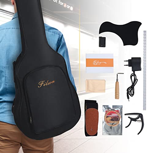 Guitare Acoustique avec Lumières LED Kits de Guitare à Cordes en Acier de 41 Pouces avec Capodastre, Sangle, Médiators… - Les Beatles, Paul McCartney, John Lennon, RIngo Starr, George Harrison Guitare Acoustique avec Lumières LED Kits de Guitare à Cordes en Acier de 41 Pouces avec Capodastre, Sangle, Médiators… – Image 7