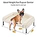 Veehoo Hundeliege Hundesofa für Kleine Hunde, Flauschige Erhöhtes Hundebett mit Abnehmbarem Polster und Orthopädische Matratze, Hunde Sofa Katzensofa mit rutschfeste Füße, Elfenbeinweiß 60x45x10cm