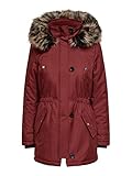 parka marron homme Poignets côtelés ONLY ONLIRIS Fur Winter Parka Life CC OTW, Marron, XS Femme