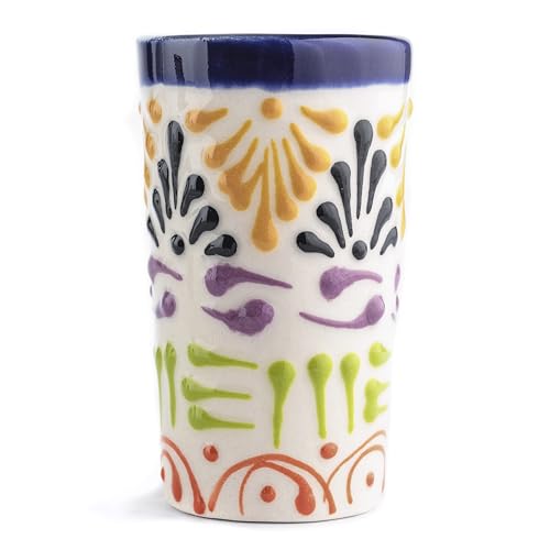 MEXTEQUIL - Talavera Shot Glasses Set of 4 Authentic Mexican Tequila Shot Glasses - Hand-painted - 2 Oz (Colors Lace) by MEXTEQUIL - Used condition - Image 8