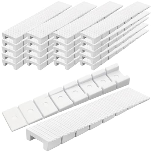 20 Pièces Cales, Cale Plastique, pour Décoration de la Maison, Meubles, Salle de Bain, Table de Lit (9,8 x 2 x 0,8 cm, Blanc)