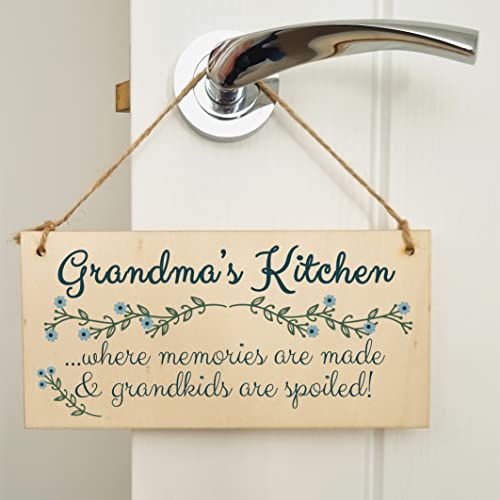 The Plum Penguin Handmade Wooden Hanging Wall Plaque Grandmas Kitchen Memories Made Grandkids Spoiled Gift for Grandparents - Image 4