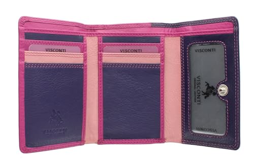 Porte-monnaie cuir Visconti Rainbow Biola RB39 baie
