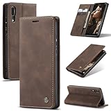Cracedily Handyhülle für Huawei P20 Hülle, Klapphülle Premium Lederhülle Klappbar Flip Hülle Tasche Magnet Kartenfach Standfunktion Klapphülle Schutzhülle für P20 5.8 Zoll, Kaffee