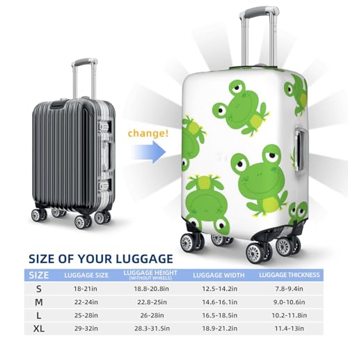 Cute Frog Design Luggage Cover, Protective Washable Suitcase Cover - Travel High Elastic Fibers Suitcase Protector Fits Large3